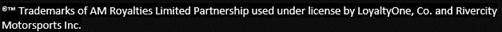 Trademark of AM Royalties Limited Partnership used under license by LoyaltyOne, Co. and Rivercity Motorsports Inc